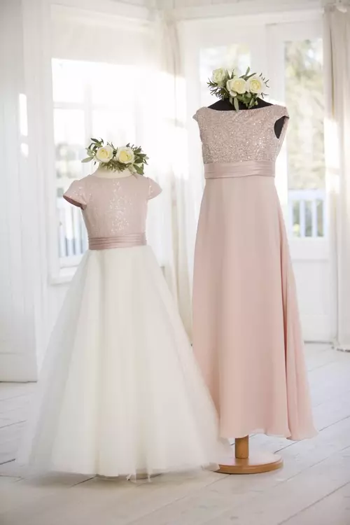 Dusky pink flower discount girl dresses uk